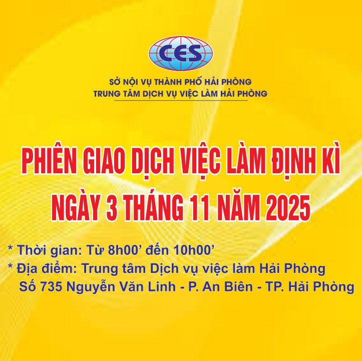 TUYỂN DỤNG LAO ĐỘNG MIỄN PHÍ :  PHIÊN GIAO DỊCH VIỆC LÀM ĐỊNH KỲ NGÀY 03/11/2025